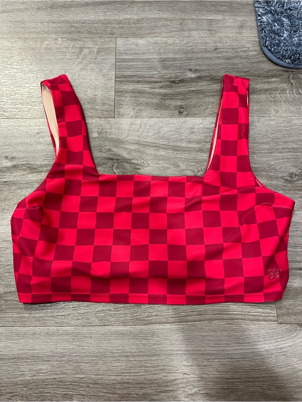 Albion Fit magenta check swim top